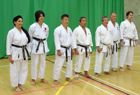 Pictured: Sensei Martin, Shahinaz, Patrick and David with the Course Instructors Sensei Ohta, Sensei Imura and Sensei Sawada.