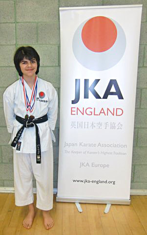 Patrick Pelter won gold for Kata and bronze for Kumite at the Lewisham Club Competition