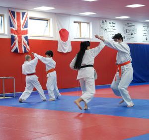 Students Sparring at South London Karate Club
