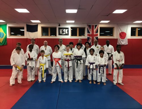 Members of South London SKC and Ethos Karate Club following the Kyu Grading on 5th December 2017